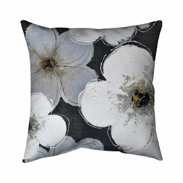 Fondo 20 x 20 in. Grey Flowers-Double Sided Print Indoor Pillow FO2772072